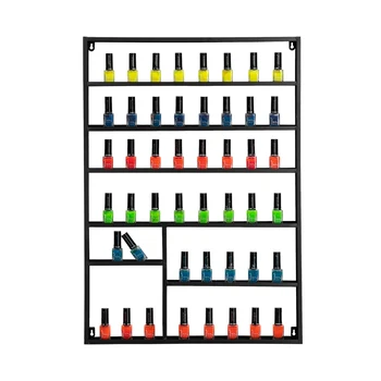 

Nail Polish Holder 6 Tier Metal Nail Polish Display Organizer Wall Rack Holder Black Display Shelf Cosmetics Lipstick Storage