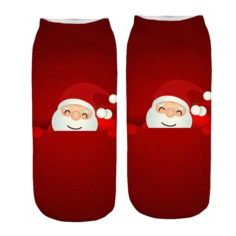 3D Christmas sports socks men and women yoga warm socks Santa Claus elk print running casual warm sports socks 30O11 (4)