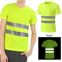 Светоотражающие футболки быстросохнущие рабочие футболки летняя Светоотражающая футболка для ночной работы, безопасная одежда, дышащая Рабочая одежда