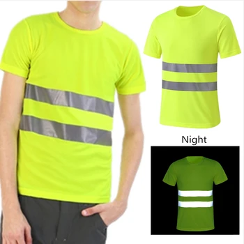 

Reflective Shirts Fast Drying Working T-shirts Summer Reflective T Shirt For Night Work Safety Clothing Breathable Work Clothes