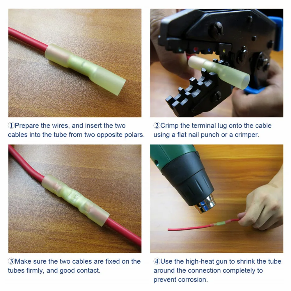 120/100 шт набор термоусадочных проводов Разъемы припоя рукава водонепроницаемый Быстрый стыковый разъем клемма с термоусадочной изоляцией