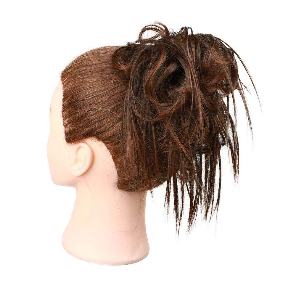 Грязные волосы пучок резинки для женщин шиньон для наращивания синтетический парик кольцо обертывание шиньон черный коричневый высокая температура волокно - Цвет: 2-30