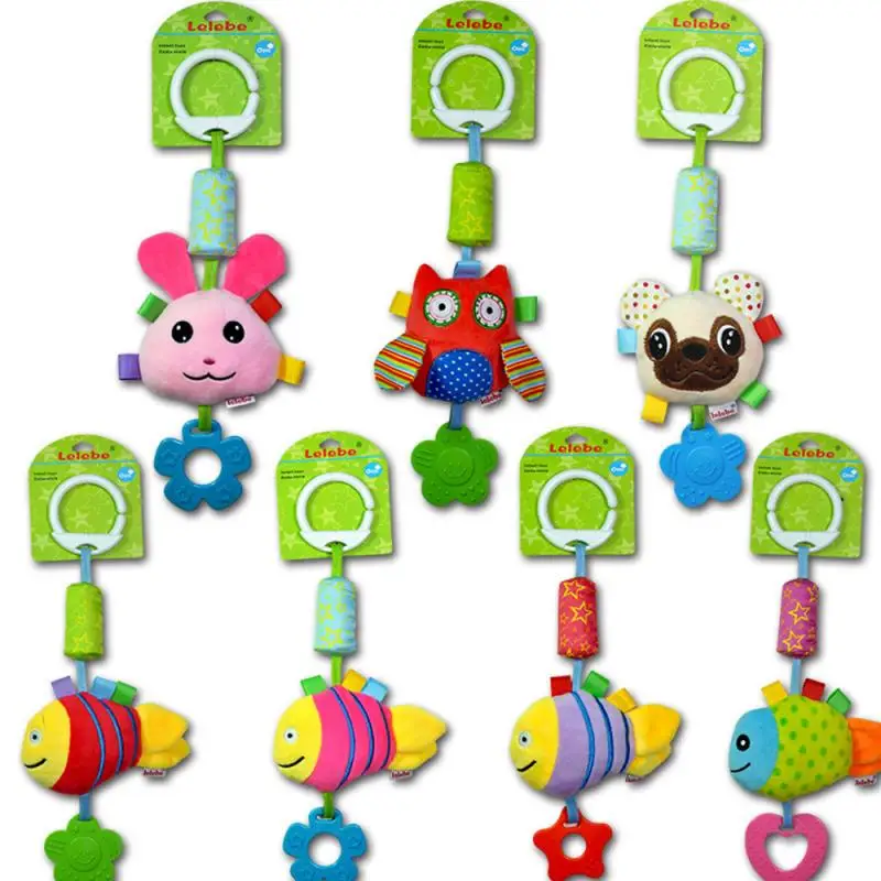 Baby Rattle Toys Stroller Lathe Car Seat Cot Hanging Animal Plush Toy Toddler Play Travel Newborn Infant Early Educational Games | Игрушки и