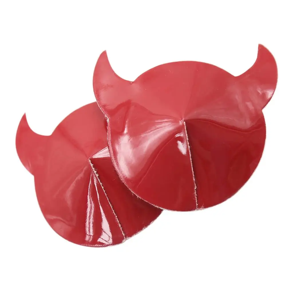 Exotic Leather Pasties Self Adhesive Horn Nipple Covers Sexy Red Devil Bra Stickers Patch Coslplay Props Women Intimate