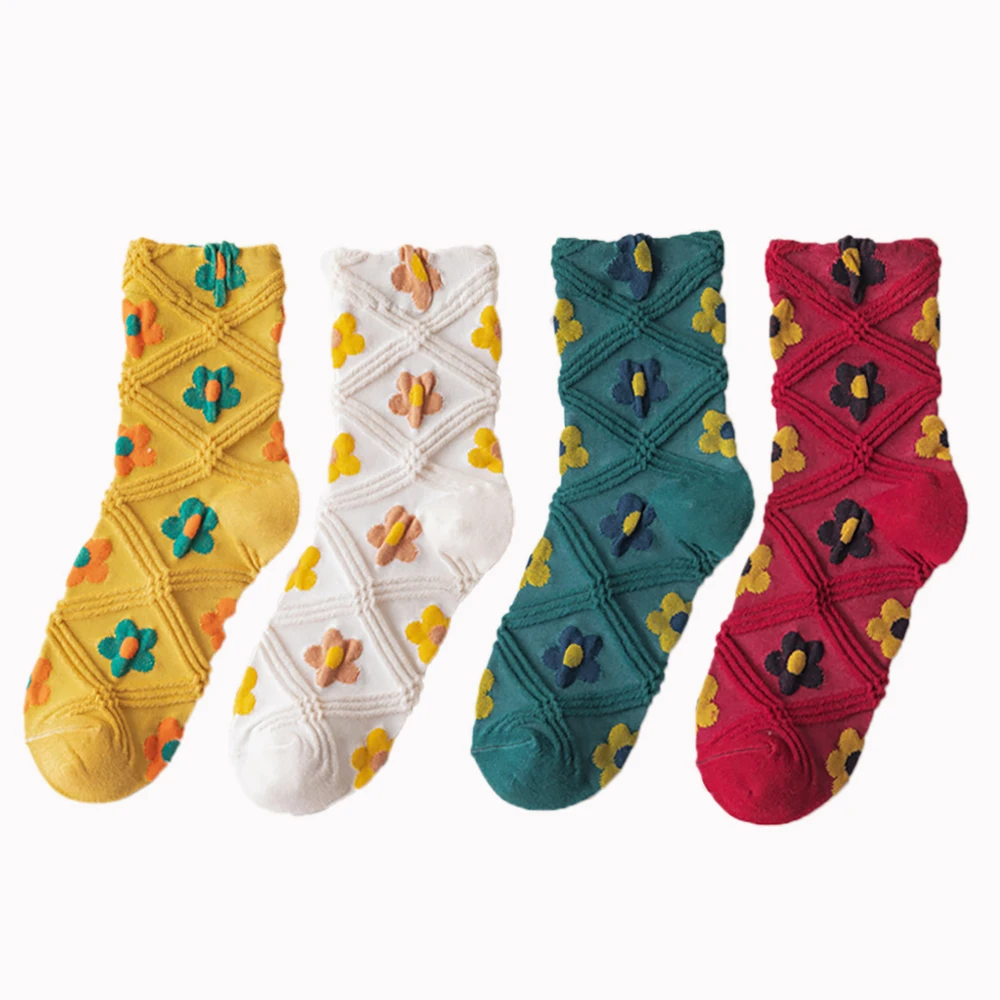 

2020 Creative Harajuku Women's Socks Pure Cotton Japanese Flower Autumn and Winter Women's Socks Warm Cotton Women's Socks