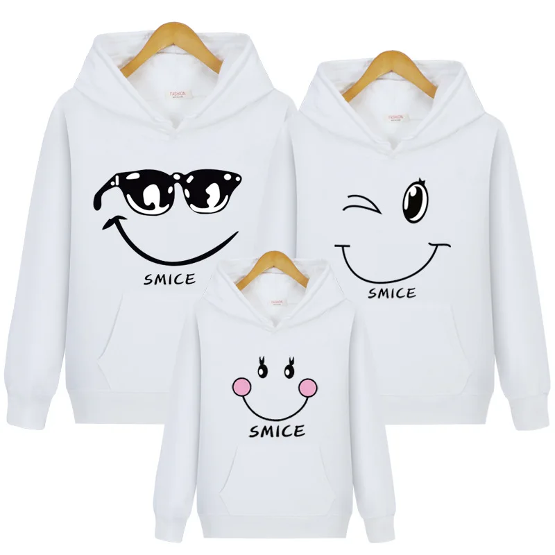 white Smile Hoodie Толстовка с капюшоном со смайликом для мальчиков и девочек; стильная одежда для папы, мамы, родителя и ребенка; одинаковые комплекты для семьи; подарки для детей; Прямая поставка - Цвет: white Smile Hoodie
