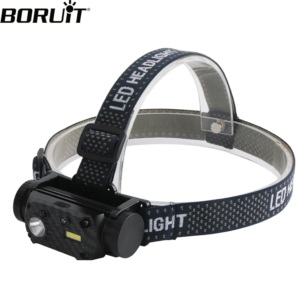 BORUiT XM L2 COB светодиодный налобный фонарь 18650 лм с ИК датчиком движения