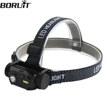 BORUiT XM-L2 COB светодиодный налобный фонарь 18650 лм с ИК датчиком движения, перезаряжаемый водонепроницаемый налобный фонарь для кемпинга и охоты