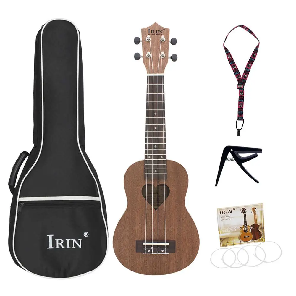 21inch Sapele Ukulele Hawaiian Small Guitar 4string Ukulele Heart