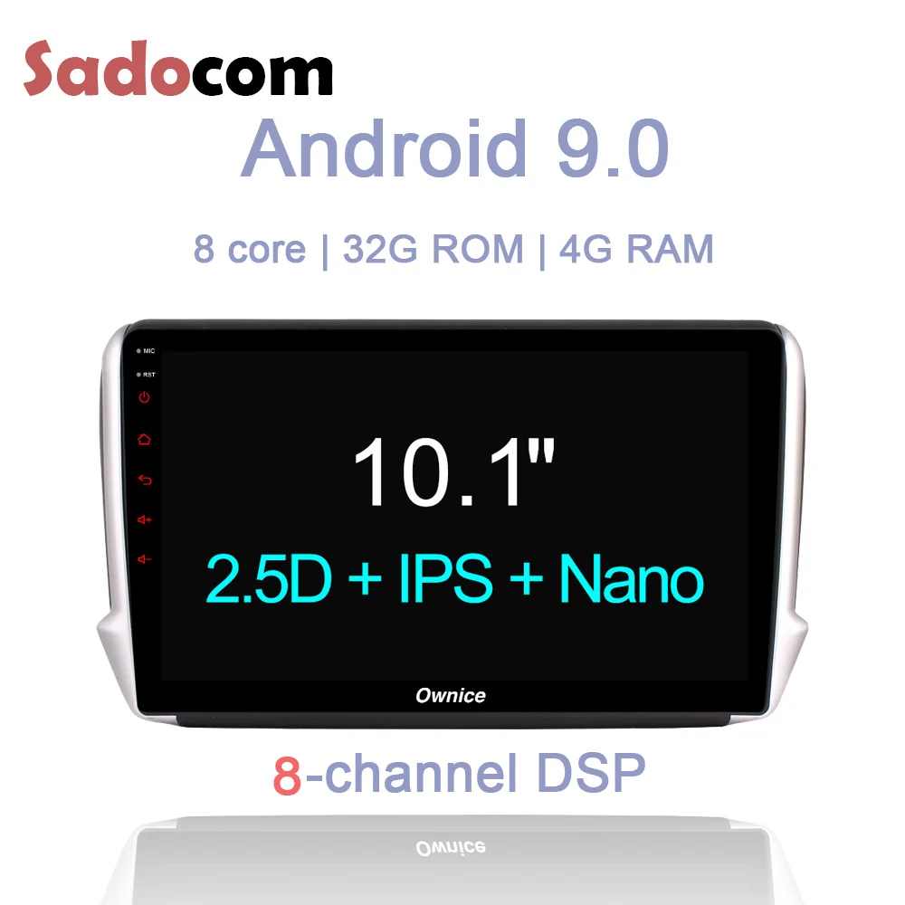 10 1 &quotDSP Android 9 0 автомобильный dvd-плеер 8 core 2G ram wifi BT GPS карта радио TPMS OBD2 tv для peugeot 2008
