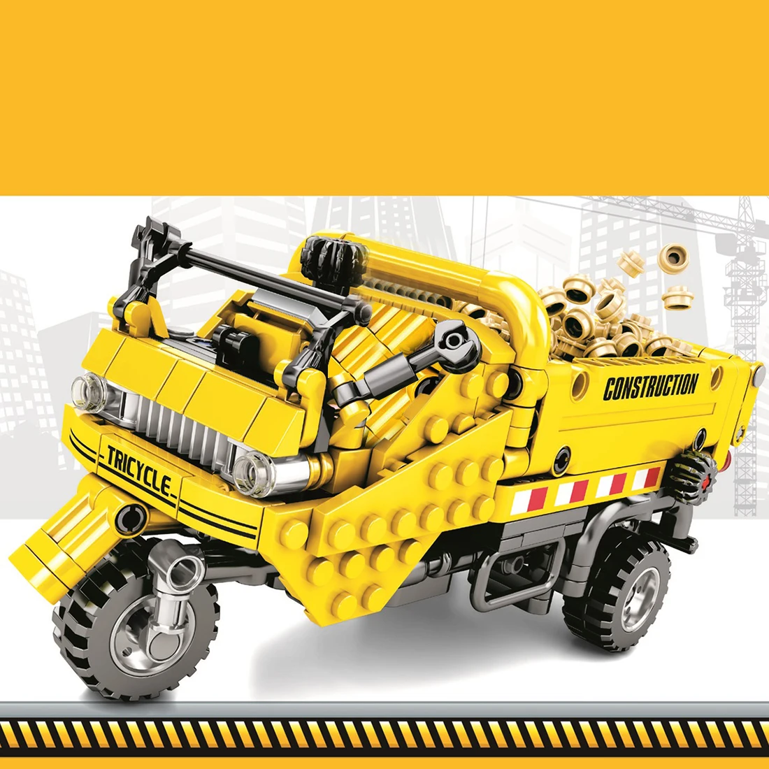 491Pcs Set Technic City Engineering Vehicle Shifeng Tricycle Building Blocks 2