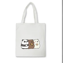 Многоразовая сумка для покупок, модная женская Холщовая Сумка-тоут, милые животные, три медведя, с принтом, Эко сумка, Bolsa De Compras, сумки на плечо