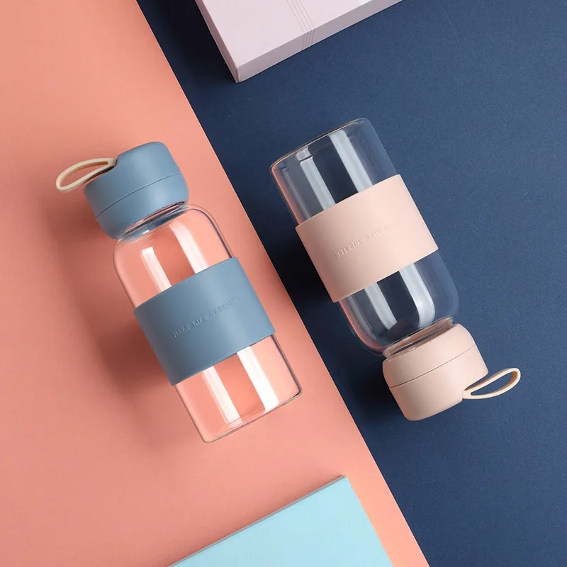 Hot Selling Glass Sport Water Bottle With Silicone
