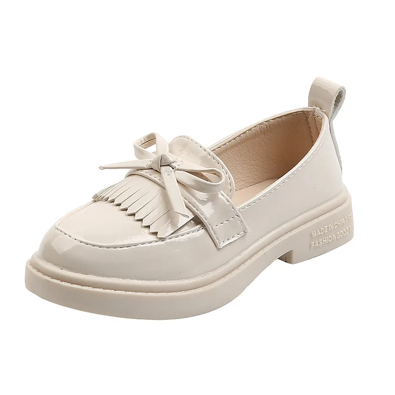 

New Autumn Boys Girls Children PU Leather Shoes Hot Sale Soft Shoes Kids Oxford Brand Tassel Bow Flats Shoes Size 26-36 D806