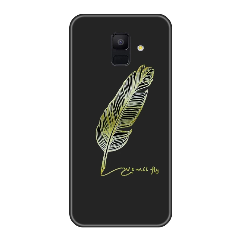 Чехол-накладка для samsung Galaxy A6 A8 плюс с рисунками чёрных звёзд, силиконовый чехол для телефона для samsung Galaxy A3 A5 A6 A7 A8 - Цвет: No.7