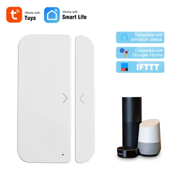 

Smart WiFi Door Alarm Door/Window Sensor Detector Smart Home Security App Control Compatible Amazon Alexa Google Assistant