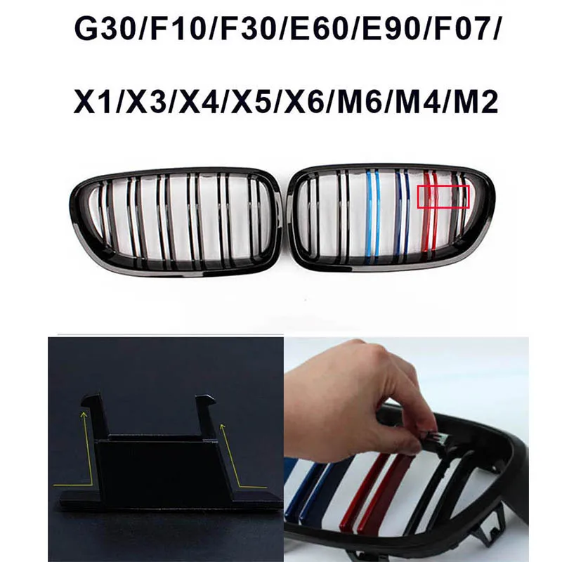 Front Grille M Power Badge Sticker for BMW M3 F30 E90 M5 G30 F10 E60 F22 F23 F07 F31 F34 F32 F12 F1