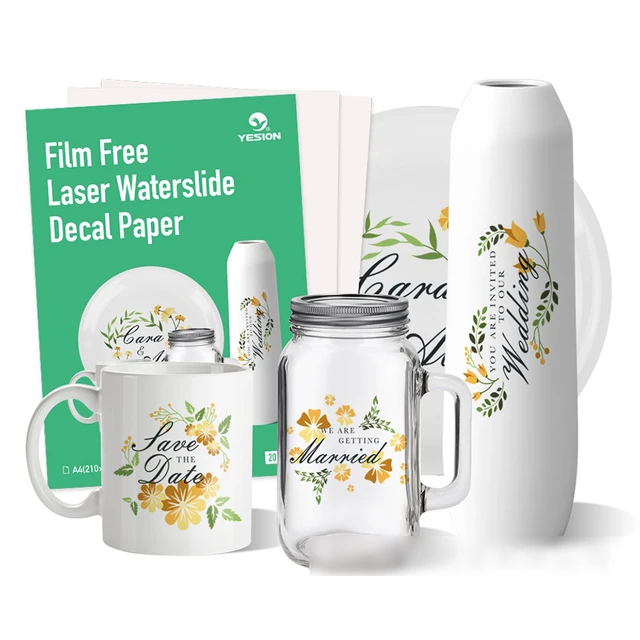 A4 Size Decal Transfer Paper Water-slide Transfer Paper Printable Water  Slide Decals For Tumblers,mugs,glass 50 Sheets Yx-17 - Decorative Films -  AliExpress