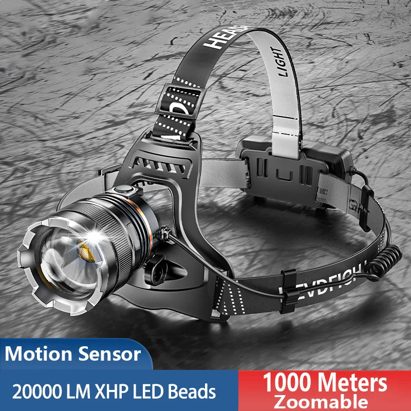 P70 Sensor Headlamp Zoom USB Rechargeable 18650 Battery Flashlight Fishing Camping Lantern Waterproof Torch | Освещение