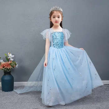

2020 Frozen 2elsa princess dress dress clothing children's clothes female summer anime cosplay love live cosplay
