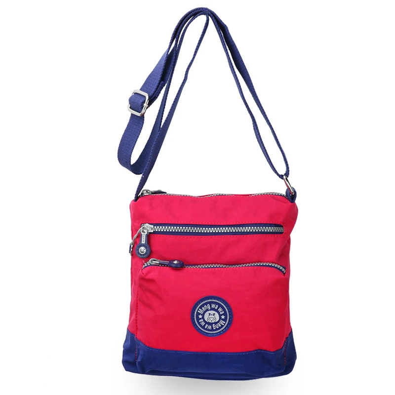 Женские сумки-мессенджеры, повседневная Водонепроницаемая нейлоновая сумка на плечо, мягкие сумки через плечо, цветная блокирующая Лоскутная сумка с отделением - Цвет: Purple