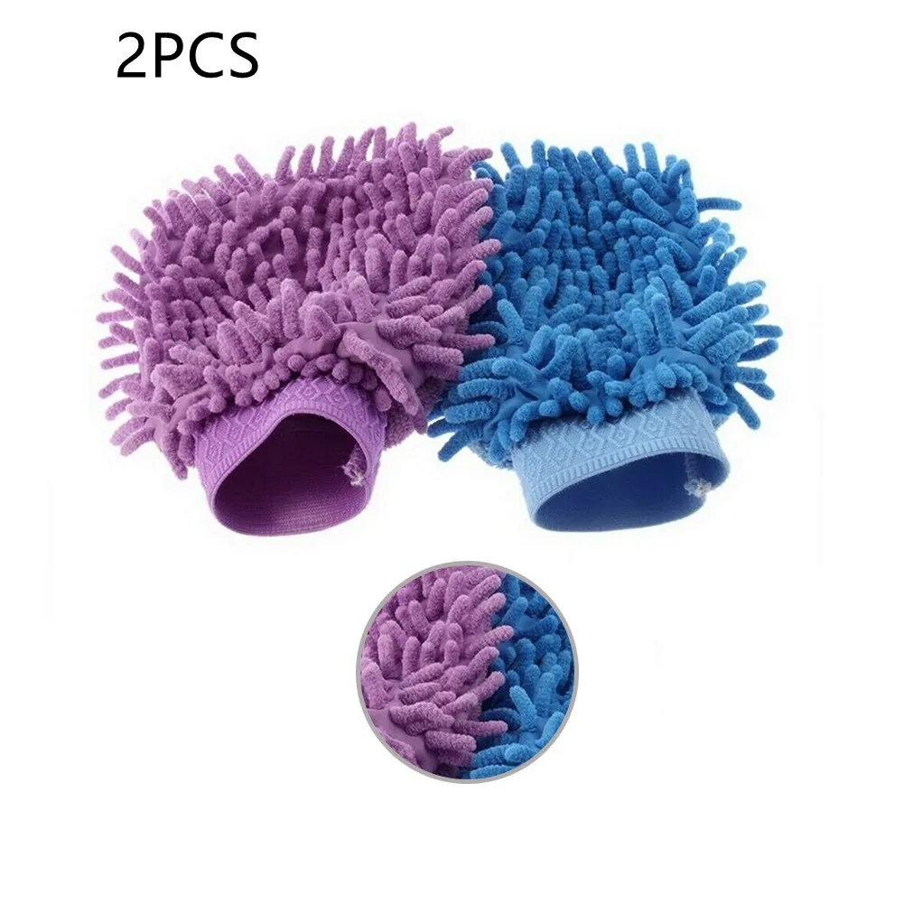 2/1pcs Car Wash Gloves Microfibre Glove Car Care Kitchen Household Wash Washing Cleaning Mit Clean Easy To Clean And Dry Random car seats cleaner