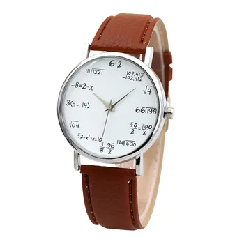 

Women's Watch Math Equations No Scale Solid Color Belt Leather Quartz Watch Holiday Gifts часы женские наручные reloj mujer 50*