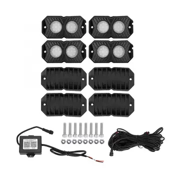 

4pcs RGB LED Rock Lights Of with Bluetooth Controller LED Chips Atmosphere Lights