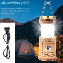 

6 in 1 Portable Solar Charger Camping LED Outdoor Lighting Folding Camp Tent Lamp USB Rechargeable Lantern With Fan DropShip