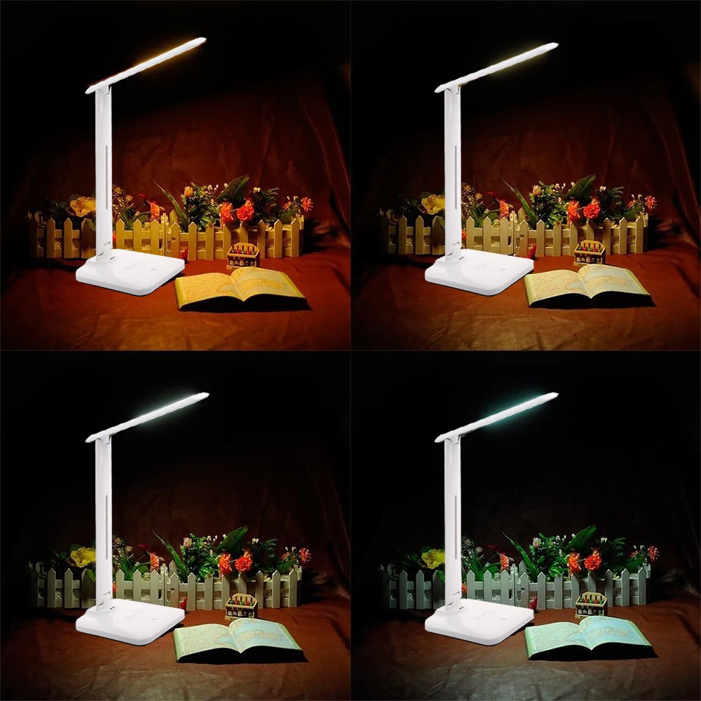 Smart Book Lamp QI Wireless Charger Home Decor Piano Sensitive Light Torch LED Booklight Portable USB Eye-Care Study Flashlight