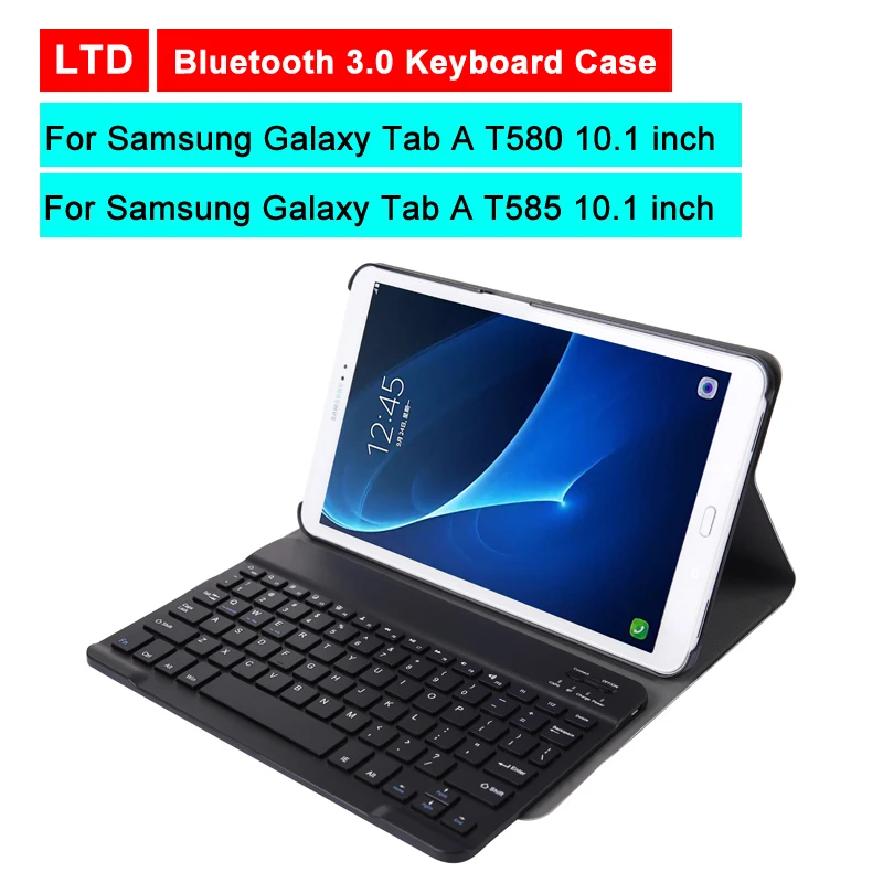 

Bluetooth 3.0 Tablet Keyboard Case For Samsung Galaxy Tab A T580 T585 10.1 inch Mediapad Stand Flip Leather Cover With Keyboard