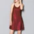2019 Женская атласная ночная рубашка Sexy Lotus Hem Sling Dress Chemise Mini Nightgown