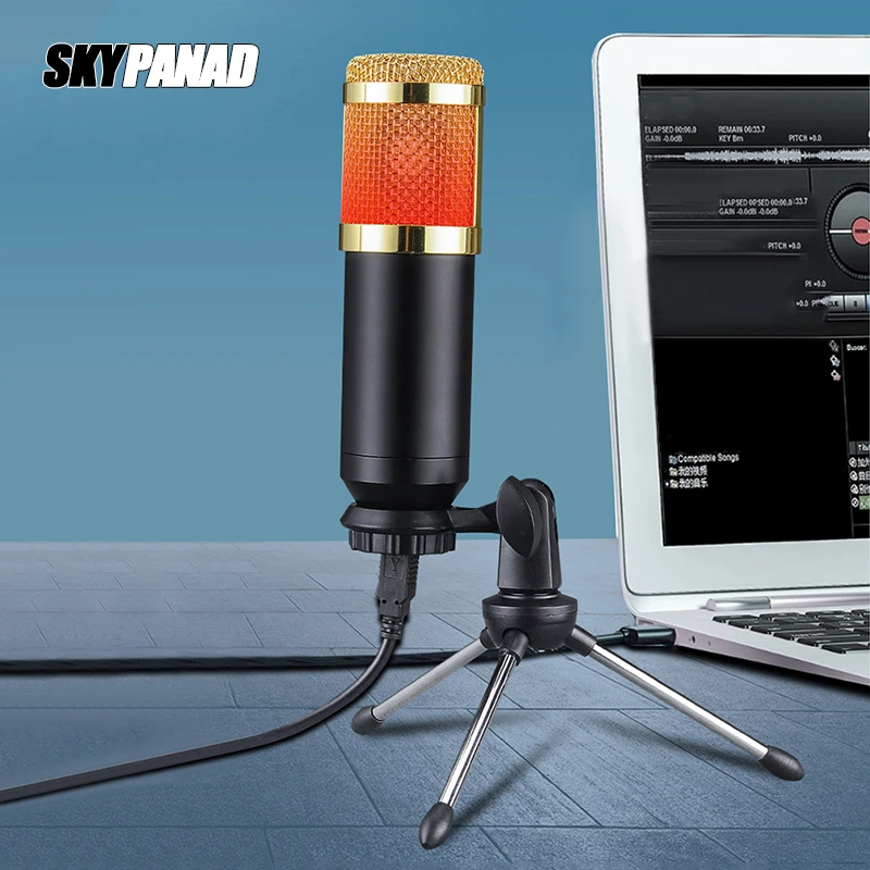 RGB Condenser Microphone USB Wired Desktop Computer Noise Reduce Recording Mike With Tripod For Webcaster Gamer | Электроника