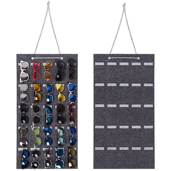 

15/25 Slots Felt Eyeglasses Stand Holder For Sunglasses Glasses Storage Display Hanging Bag Wall Pocket Storage Box Organizer