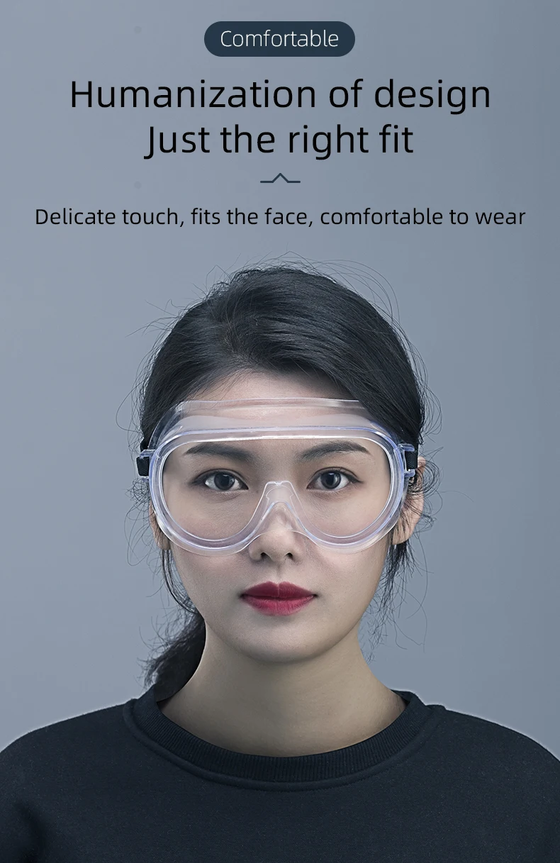 ROCKBROS Windproof Cycling Glasses Totally Closed Labor Protection Goggles Transparent Dust-proof Splash-proof Sports Goggles