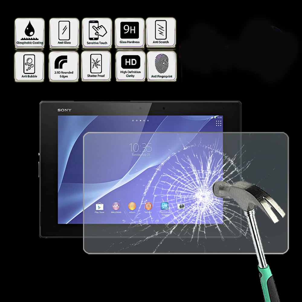 

For Sony Xperia Z2 10.1" - Tablet Tempered Glass Screen Protector Cover Anti Fingerprint Screen Film Protector Guard Cover