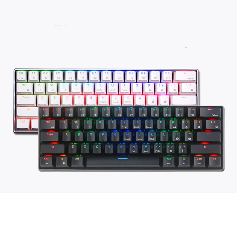 Механические игровые клавиатуры Bluetooth тонкие 61 клавиша RGB Одиночная подсветка