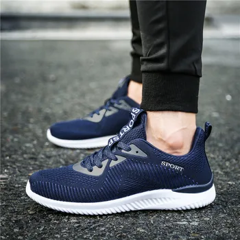 

Low to help round head large size fashion fly woven tide shoes breathable mesh lace up men's casual solid color men's shoes