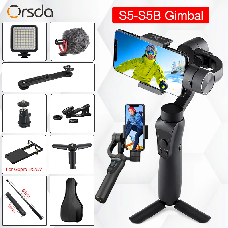 Orsda S5 S5B 3 осевой Ручной Стабилизатор Gimbal смартфон Активный Трек с фокусировкой и