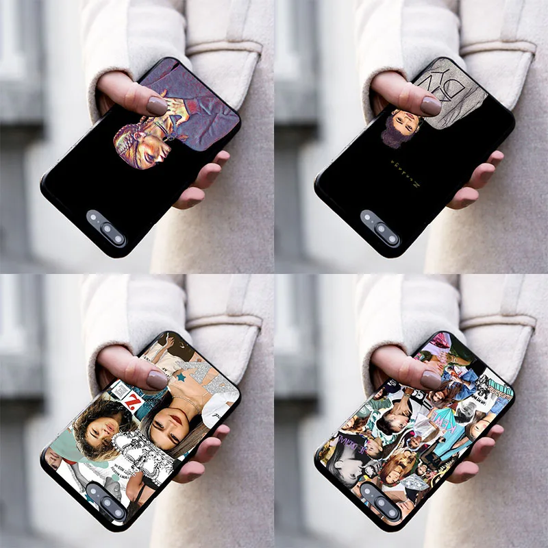 Zendaya Instagram мультфильм рисунок черный чехол для iPhone Макс XR 8 7X6 плюс размер 11 12 Mini Pro