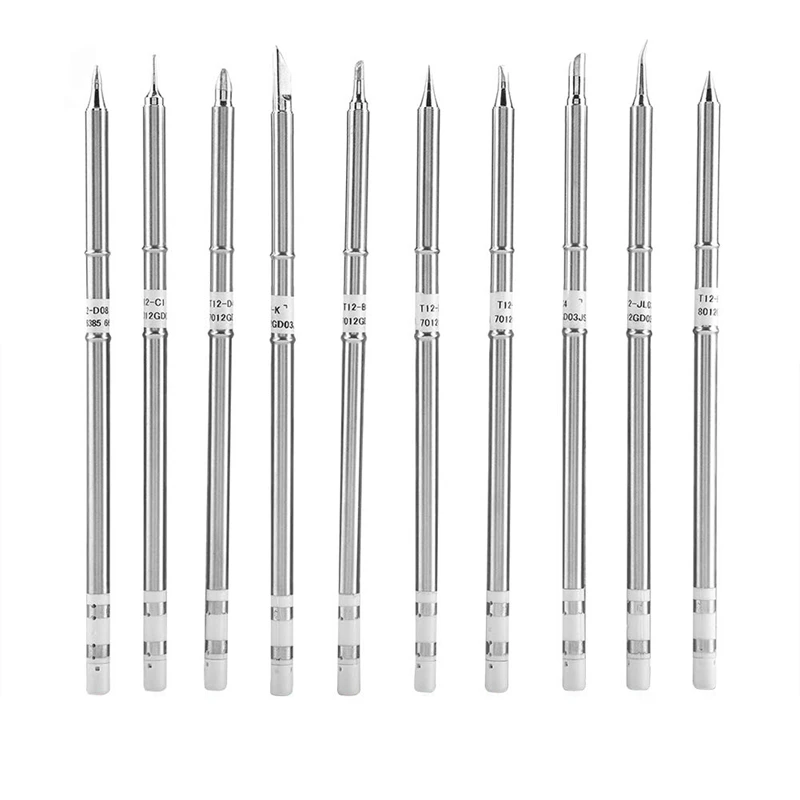 

10Pcs Soldering Iron Tips Welding Tool T12 Series Soldering Iron Tips Welding Tool for FX-951 Rework Station