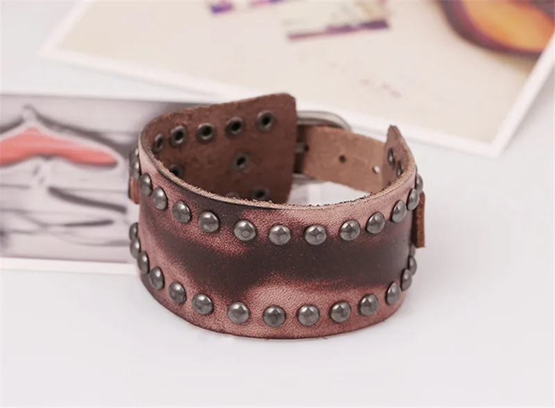 ZORCVENS Новые Модные Винтажные браслеты из натуральной кожи коричневый браслет в стиле панк браслеты и браслеты для женщин и мужчин
