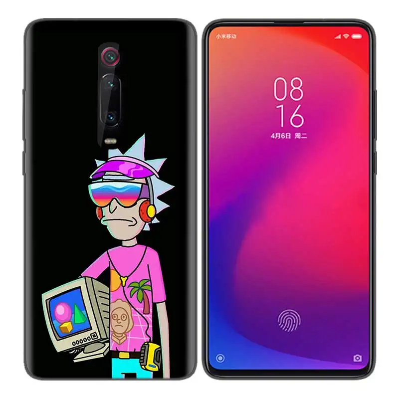 Черный мягкий силиконовый чехол-сумка для Xiaomi mi 9T CC9 Red mi 4 4X5 6 6A 7 7A Note Plus K20 Pro F1 Tampa Fall Rick and Morty S