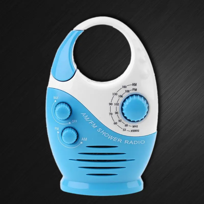 Adjustable Volume Shower AM FM Radio Waterproof 3x AAA Battery Hanging Radio