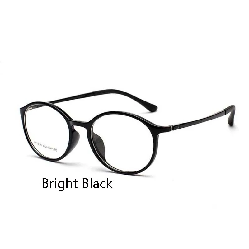 1,56 Асферические рецептурные линзы очки женские, мужские ультралегкие TR90 студенческие готовые очки для близорукости SPH-1,0-1,5 To-4,0 - Цвет оправы: Bright Black