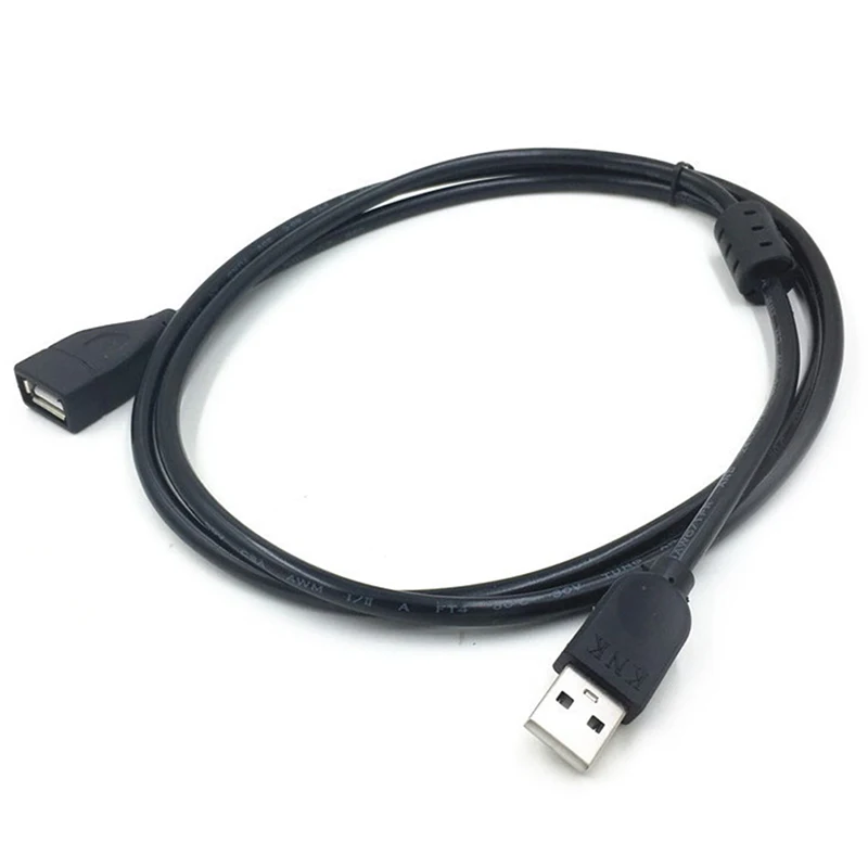 ГОРЯЧАЯ 1,5/3/5 m USB кабель-удлинитель для USB2.0 данных для подключения к женскому кабелю Высокоскоростная передача USB Удлинительный провод с магнитным кольцом