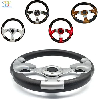

Universal sports Auto Car Steering Wheel 320mm(13inches) PU leather racing Aluminum Frame Light Weight(White Black Red Brown)