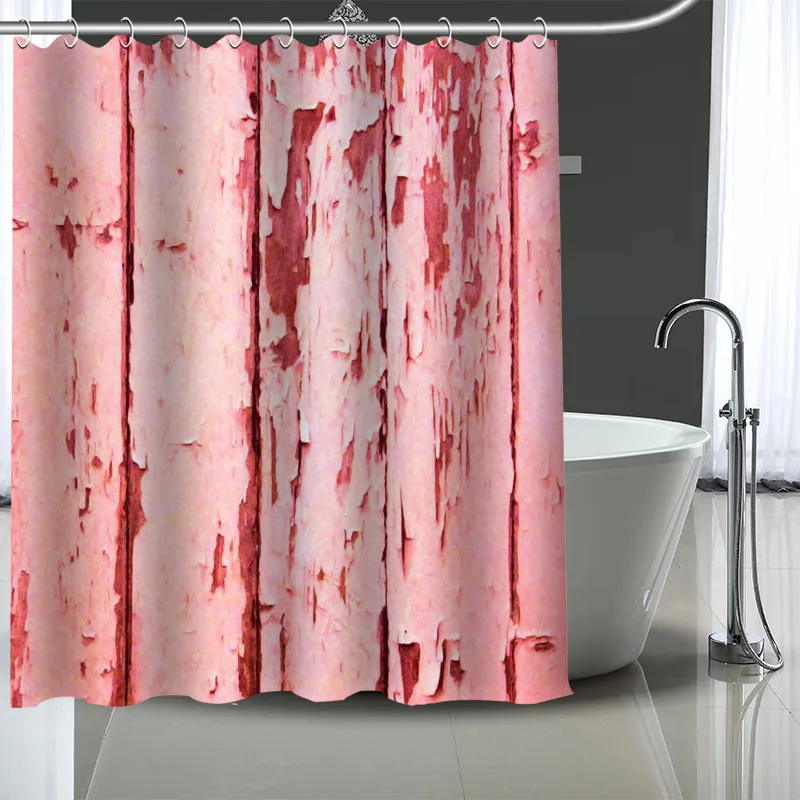 

Waterproof Shower Curtain Can Be Customized Wood Bathroom Shower Bath Supplies Polyester Shower Curtain With Hooks