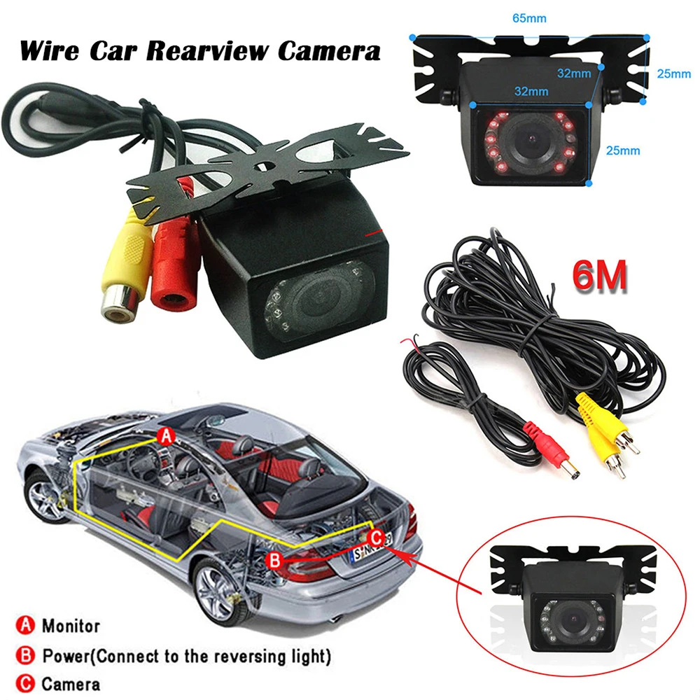 

HD Rear View Backup Camera Parking Reverse Night Vision Wide Viewing Angle 12V