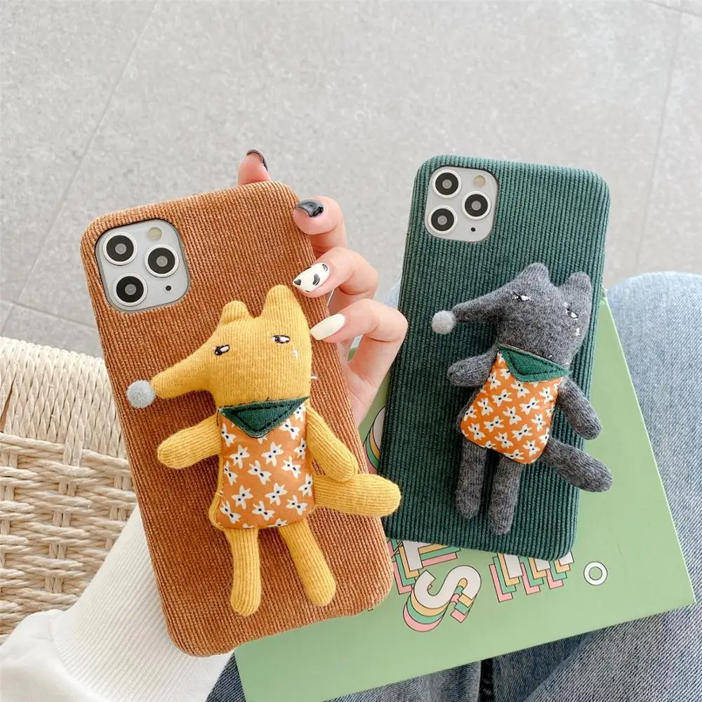 SE 2020 вельветовые тёплые чехлы для телефонов iPhone 7 8 Plus 10 11 Pro Max 12Mini Забавный 3D